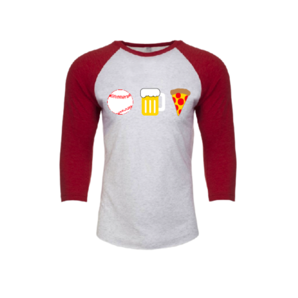 MENS - EMOTICON RAGLAN SHIRTS- Cardinal Red