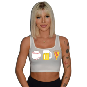 Baseball Crop Top White 1