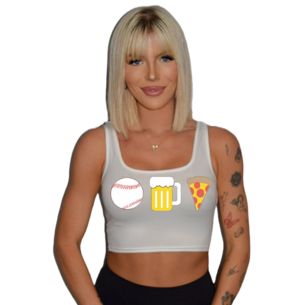 Baseball Crop Top White 1