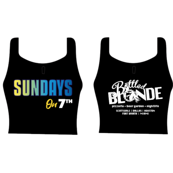 Womens Crop Top Sunday on 7th Black