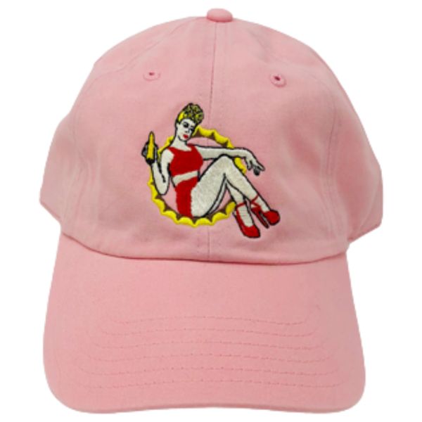 Pink Hat with White Writing